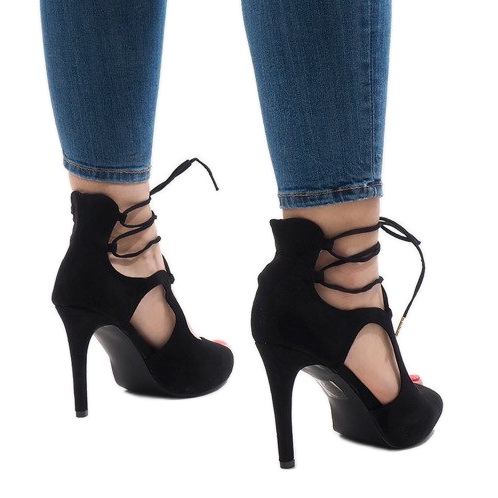 Sandalias stiletto ante negro JL-01 1