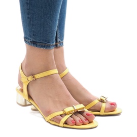 Sandalias de tacón amarillo 88-3 1