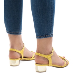 Sandalias de tacón amarillo 88-3 3