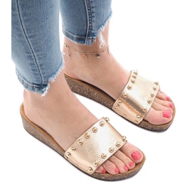 Tacones champán AC-2809 dorado 2