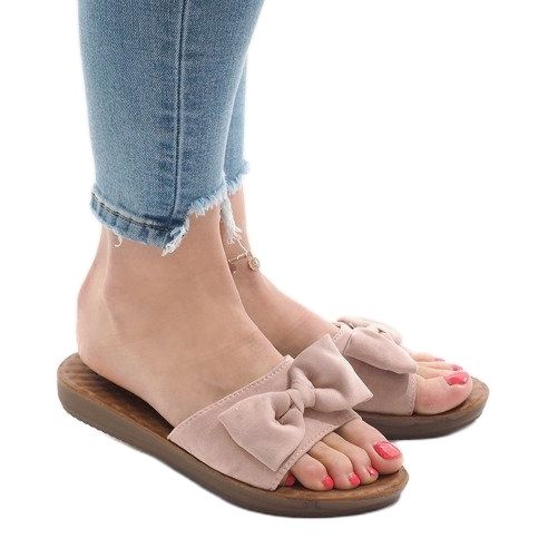 Zapatillas rosa con lazo 6376-2 rosado 1