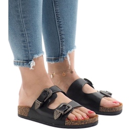Zapatillas negras con hebillas 7018-PL negro 1