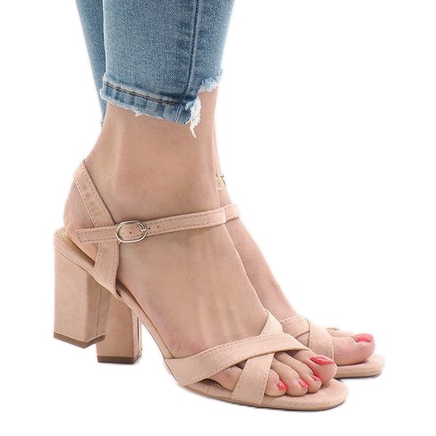 Sandalias de tacón rosa FH39002 rosado 2