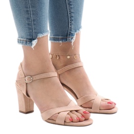 Sandalias de tacón rosa FH39002 1