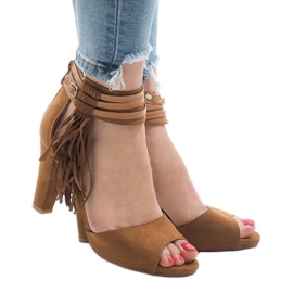 Sandalias camel en el boho post 1275-GL marrón 1