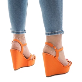 Sandalias de cuña naranja A-8A 3