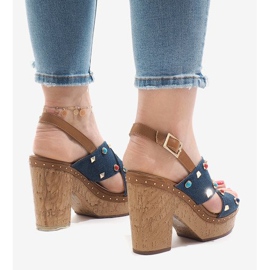 Sandalias azules en plataforma 1669 3