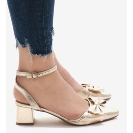 Sandalias tacón dorado 1702-2 4