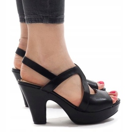 Sandalias negras de tacón BL1501 negro 4