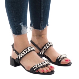 Sandalias negras de tacón 77-15 negro 1 Sandalias negras de tacón 77-15 negro 1