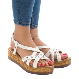 Sandalias de alpargatas blancas en la plataforma 314-2B blanco 1