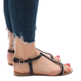 Sandalias negras decoradas con SY-644 negro 2