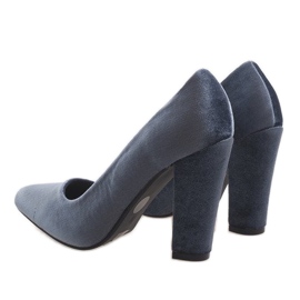 Bombas de terciopelo gris en el pilar 91603-1 4