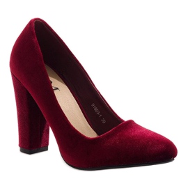 Bombas de terciopelo rojo en el pilar 91603-1 multicolor 1