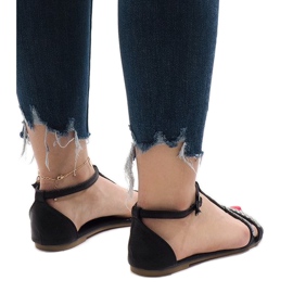 Sandalias negras decoradas con WL017 negro 3
