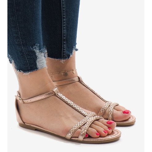 Sandalias champán adornadas con WL017 amarillo 1