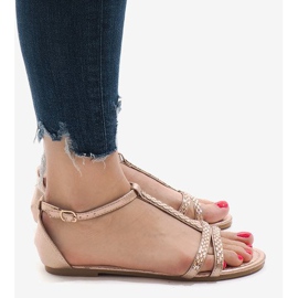 Sandalias champán adornadas con WL017 amarillo 3