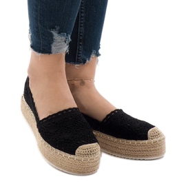 Alpargatas deportivas negras en la plataforma 7801-P negro 2