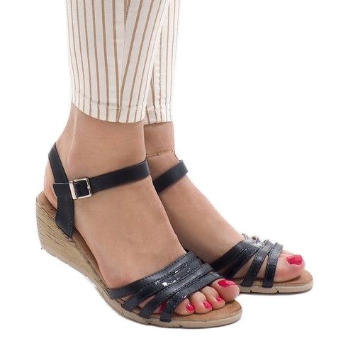 Sandalia cuña azul marino S-260 1