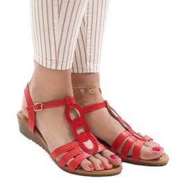 Sandalia cuña roja 860-57 rojo 1