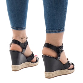 Sandalias de cuña negras LWF-5H5670 negro 3