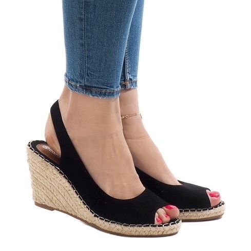 Sandalia cuña negra 2894 negro 2 Sandalia cuña negra 2894 negro 2