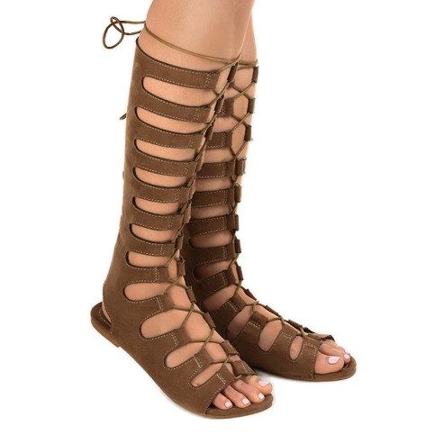 Sandalias gladiadoras planas marrones 289-9 marrón 1