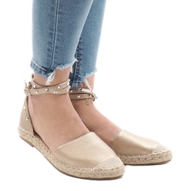Sandalias alpargatas doradas con hebilla TH-155 dorado 2