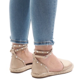 Sandalias alpargatas doradas con hebilla TH-155 dorado 3