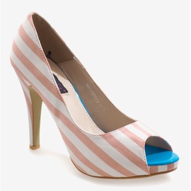 Tacones abiertos rosa K011 blanco rosado 1 Tacones abiertos rosa K011 blanco rosado 1