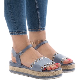 Sandalias azules en la plataforma 99-46 1 Sandalias azules en la plataforma 99-46 1