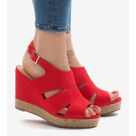 Sandalias de cuña rojas MW-5M17-11 rojo 3