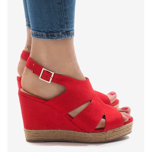 Sandalias de cuña rojas MW-5M17-11 rojo 2