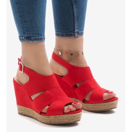 Sandalias de cuña rojas MW-5M17-11 rojo 1