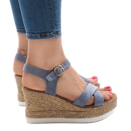 Sandalias de cuña azul XL104 2