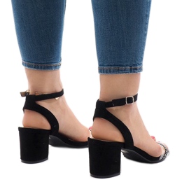 Sandalias negras en el poste S-7347 ante negro 3