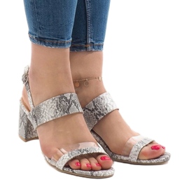 Sandalias de serpiente en el poste de ante S-7346 blanco 1