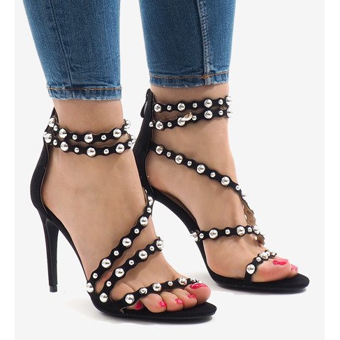 Sandalias negras con tachuelas 8297-Y negro 1