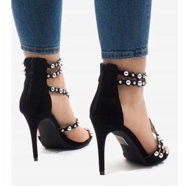 Sandalias negras con tachuelas 8297-Y negro 4