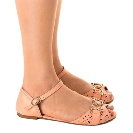 Sandalias rosas con hebilla GF-180 rosado 3