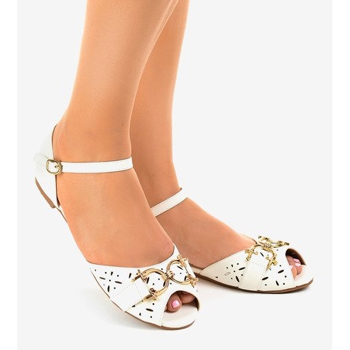 Sandalias blancas con hebilla GF-180 blanco 1