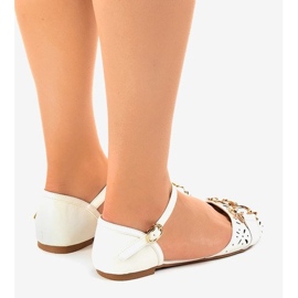 Sandalias blancas con hebilla GF-180 blanco 3