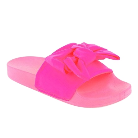 Zapatillas rosa neón con lazo MU-6 1