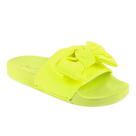 Pantuflas amarillas Neon MU-6 con lazo amarillo 1 Pantuflas amarillas Neon MU-6 con lazo amarillo 1