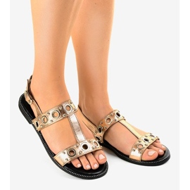 Sandalias cuña champagne A-88 dorado 1 Sandalias cuña champagne A-88 dorado 1