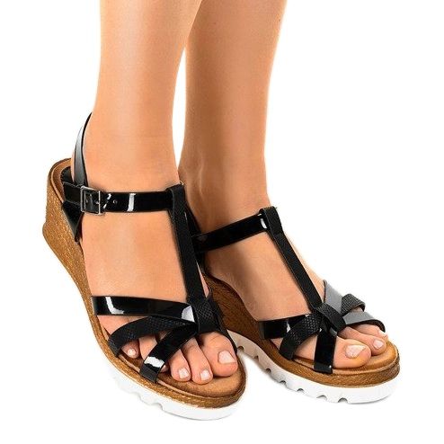 Sandalias negras en la plataforma FD-67 negro 1 Sandalias negras en la plataforma FD-67 negro 1