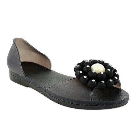 Sandalias Meliski negras con flor HM701 negro 1