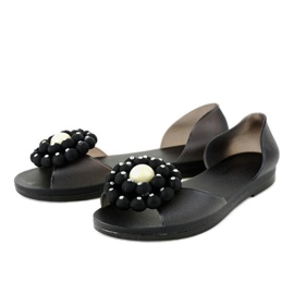 Sandalias Meliski negras con flor HM701 negro 2