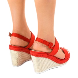 Sandalias de cuña rojas U-6291 rojo 3