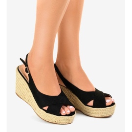 Sandalias cuña negras alpargatas 68-150 negro 1